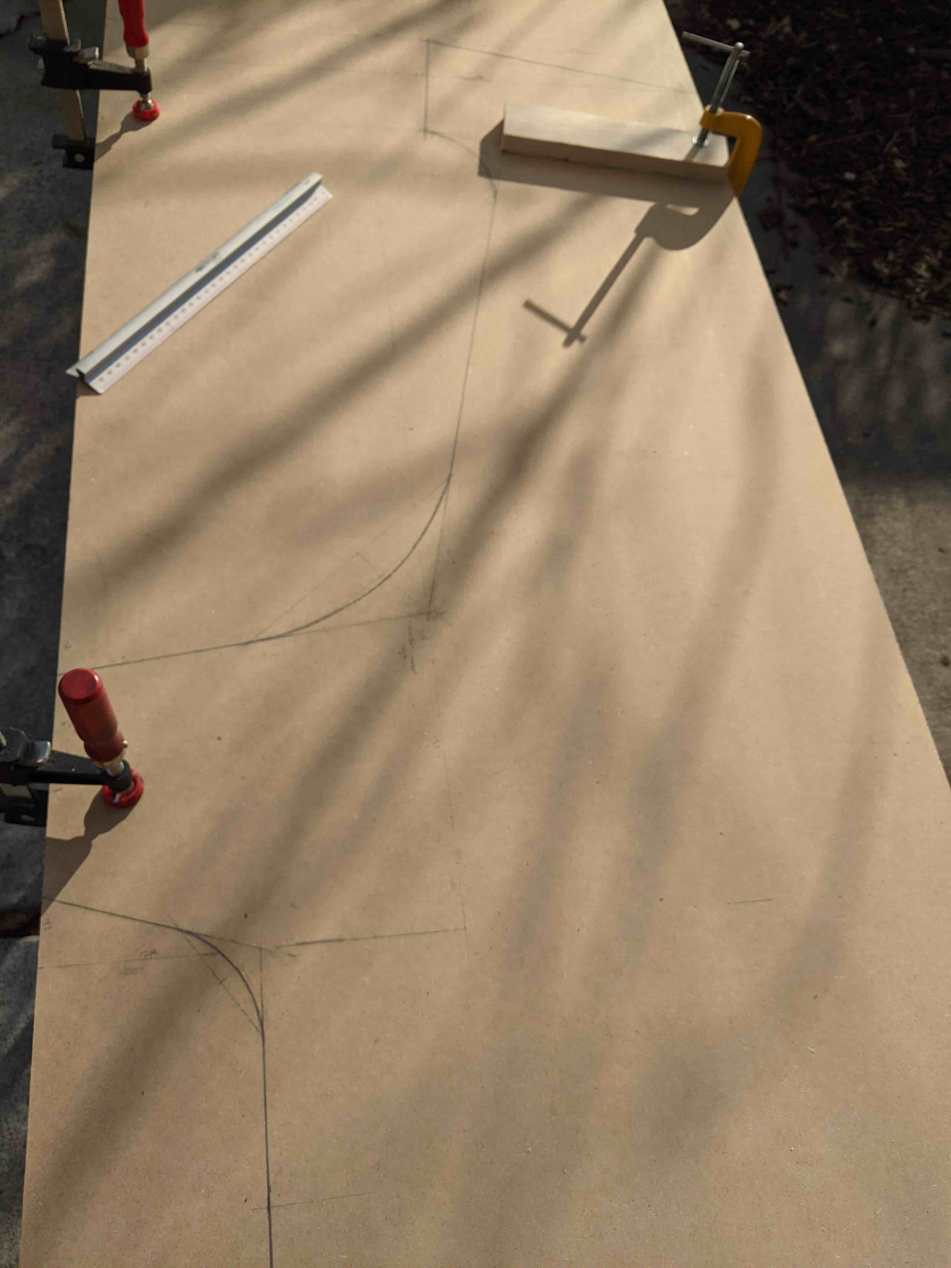 Top of side panel outline
