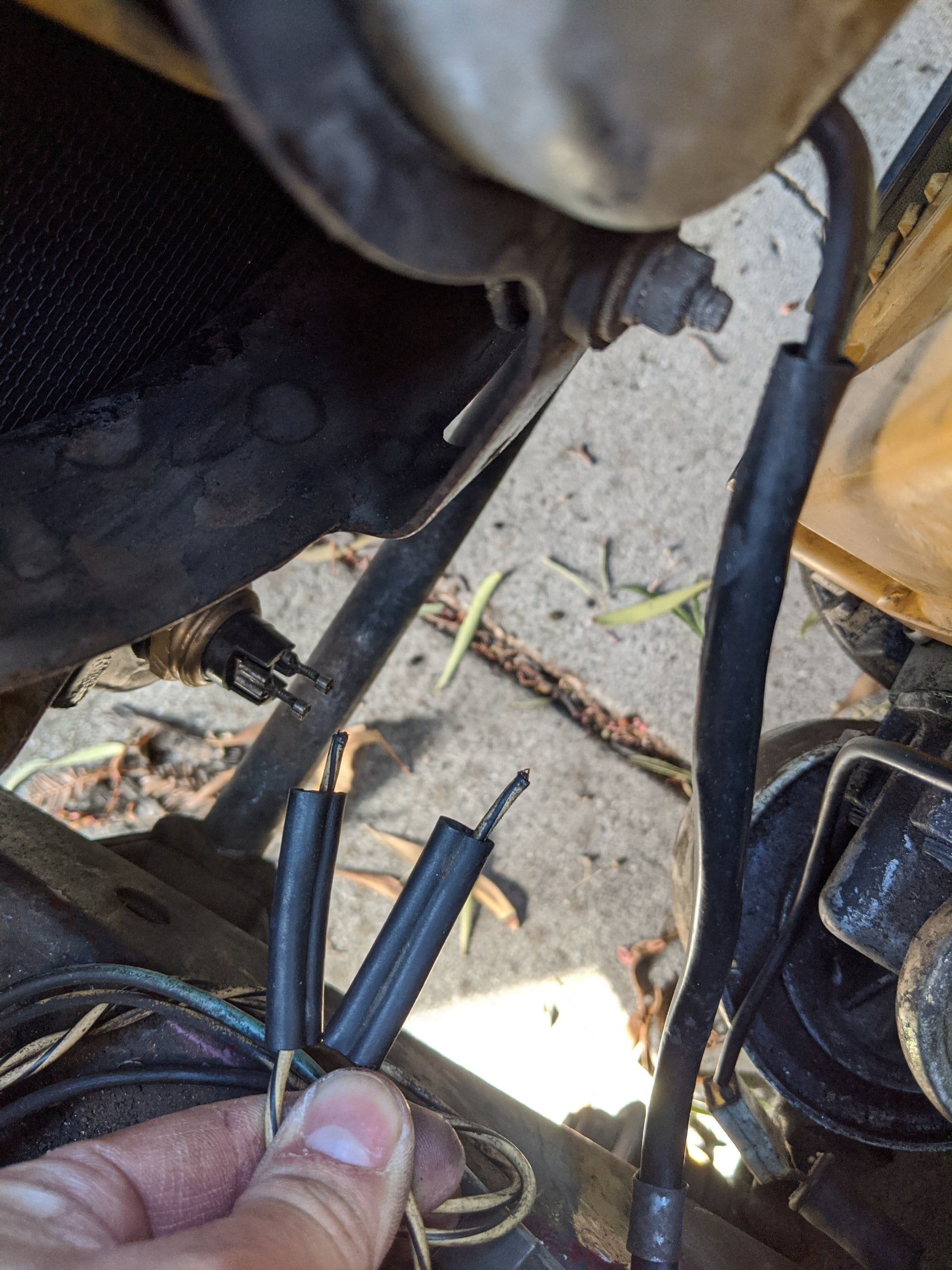 Broken fan switch wires