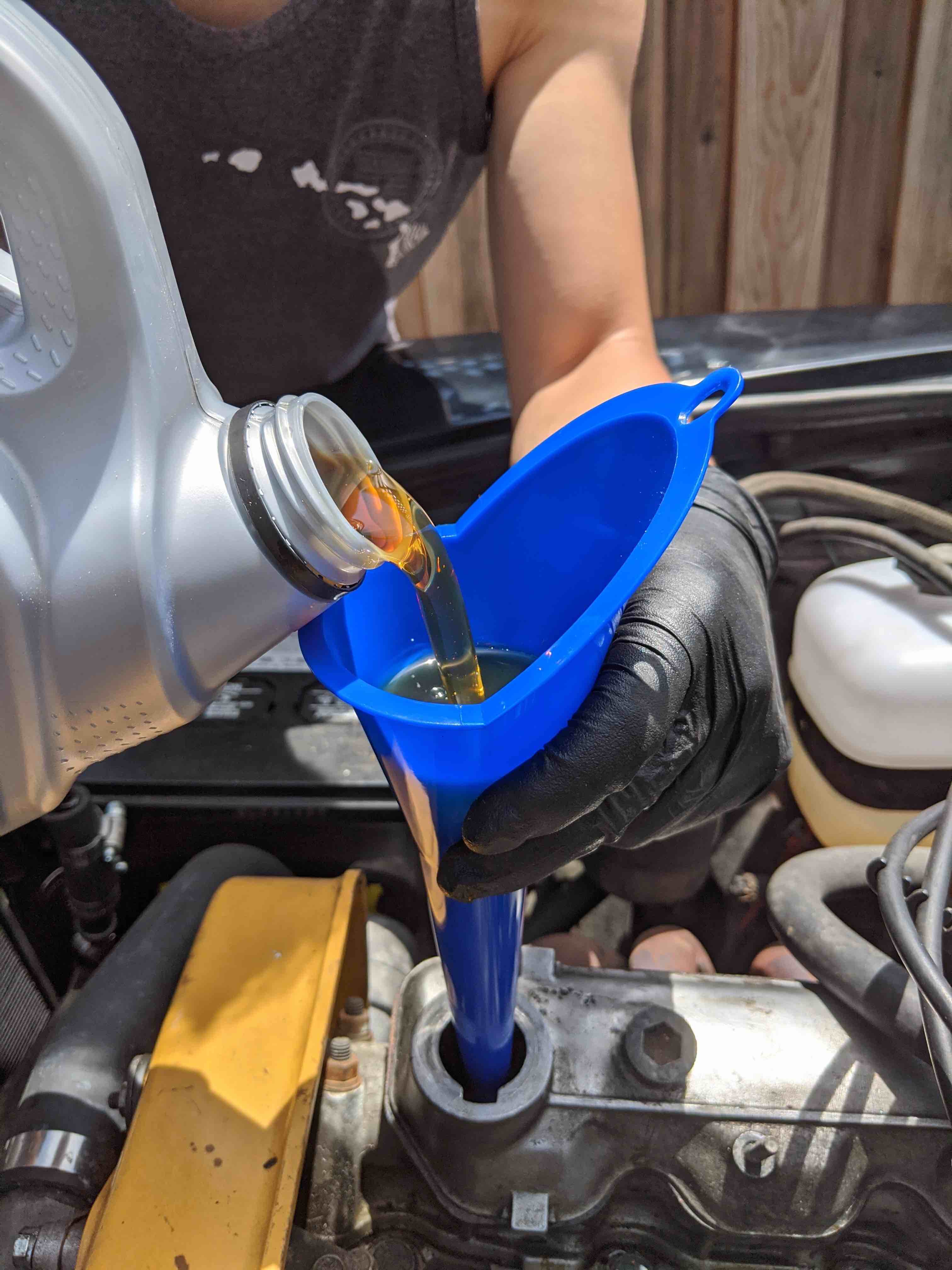 Adding oil