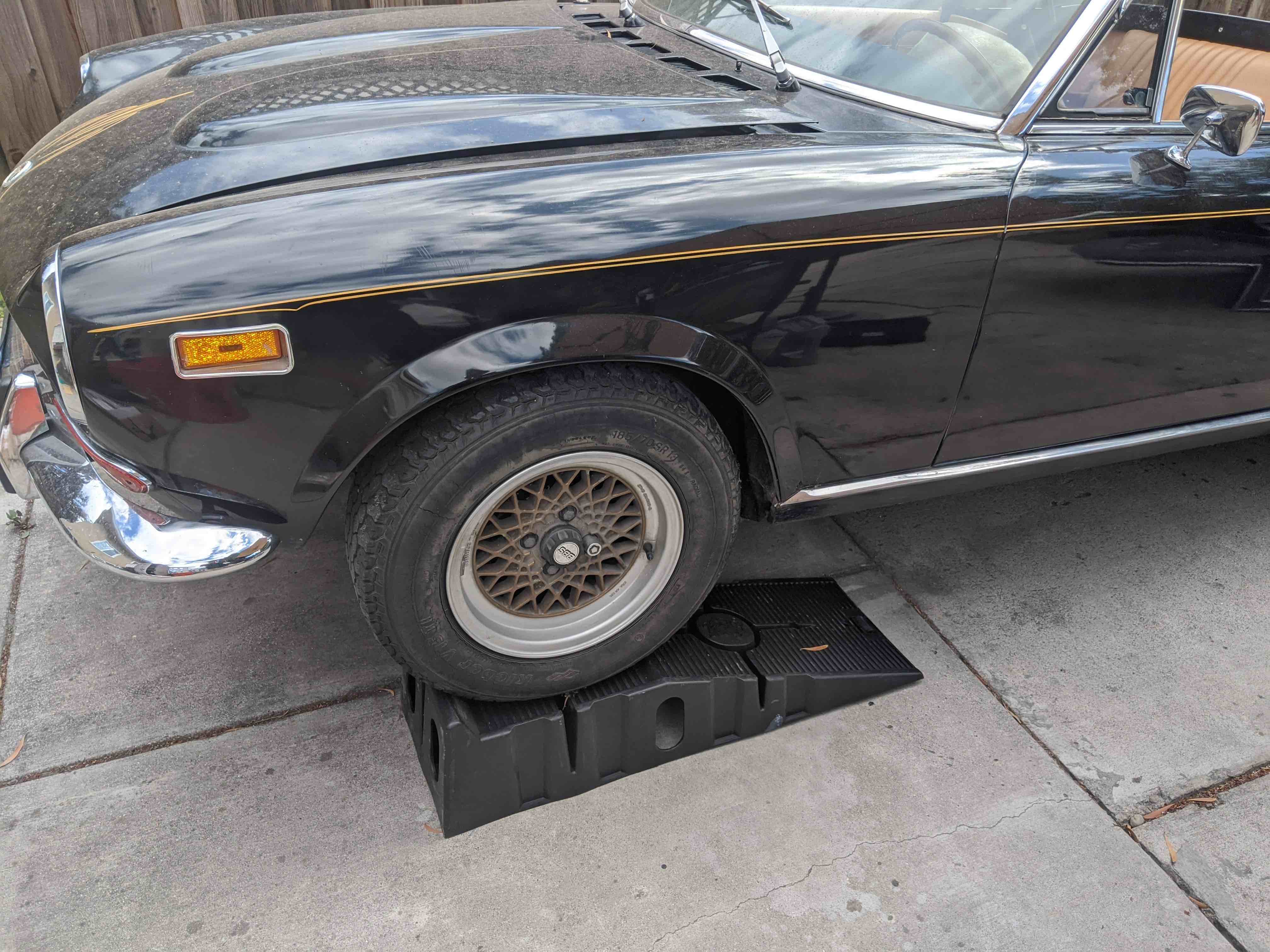 Car on ramps