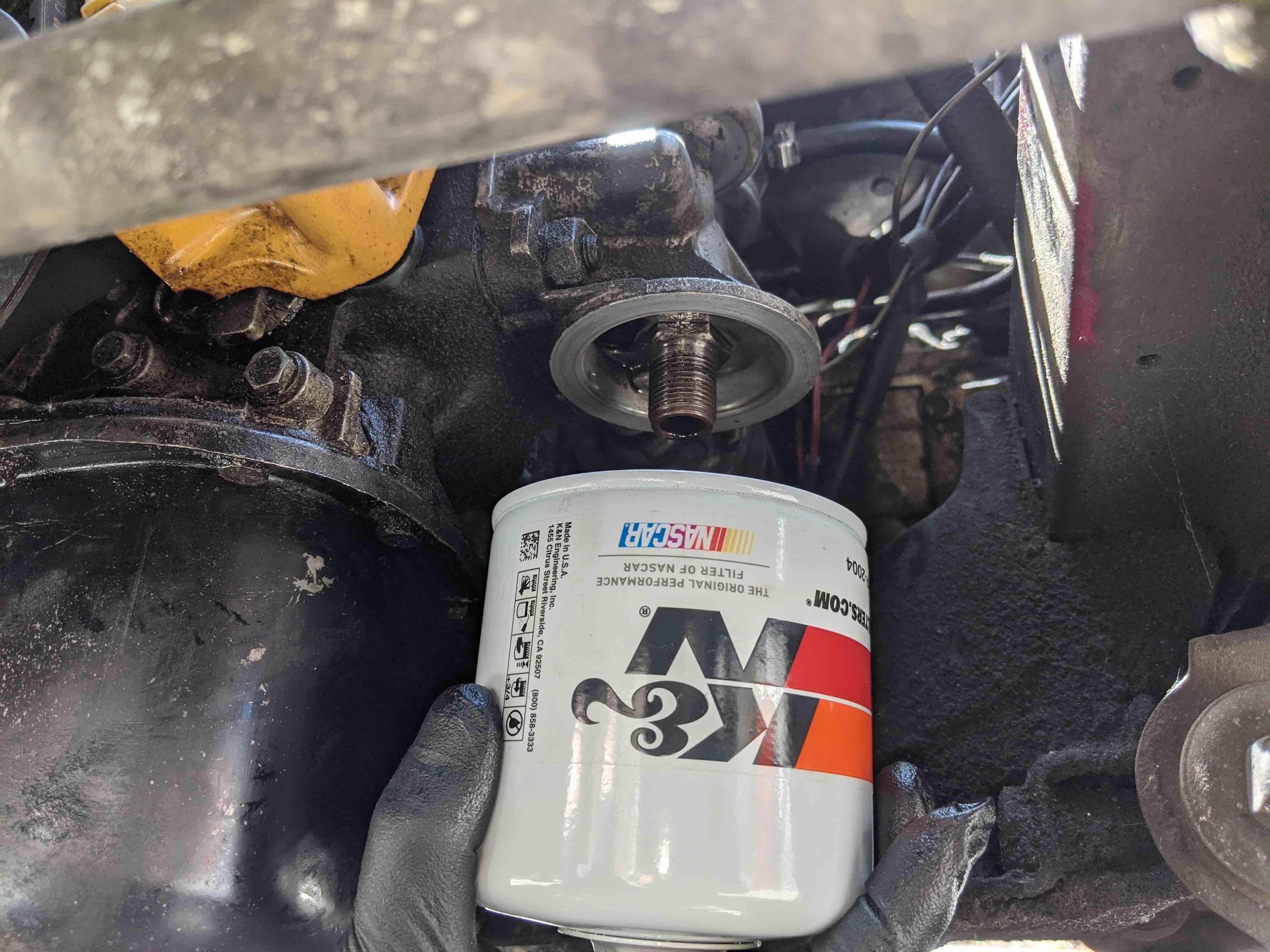 Installing new oil filter