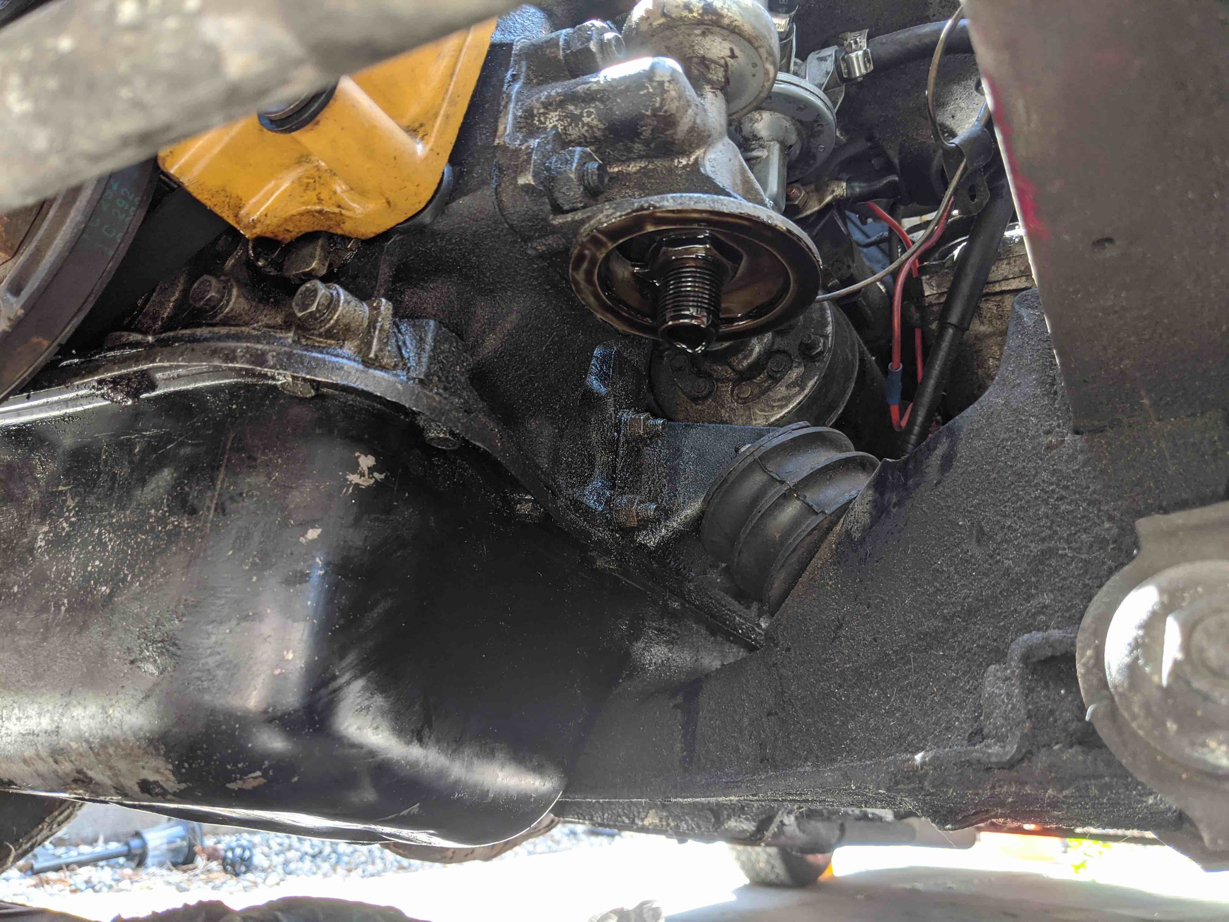 Oil filter removed